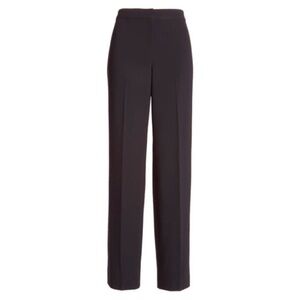 St. John Diana Wool Straight Leg Pants Size 4 Black Workwear Career